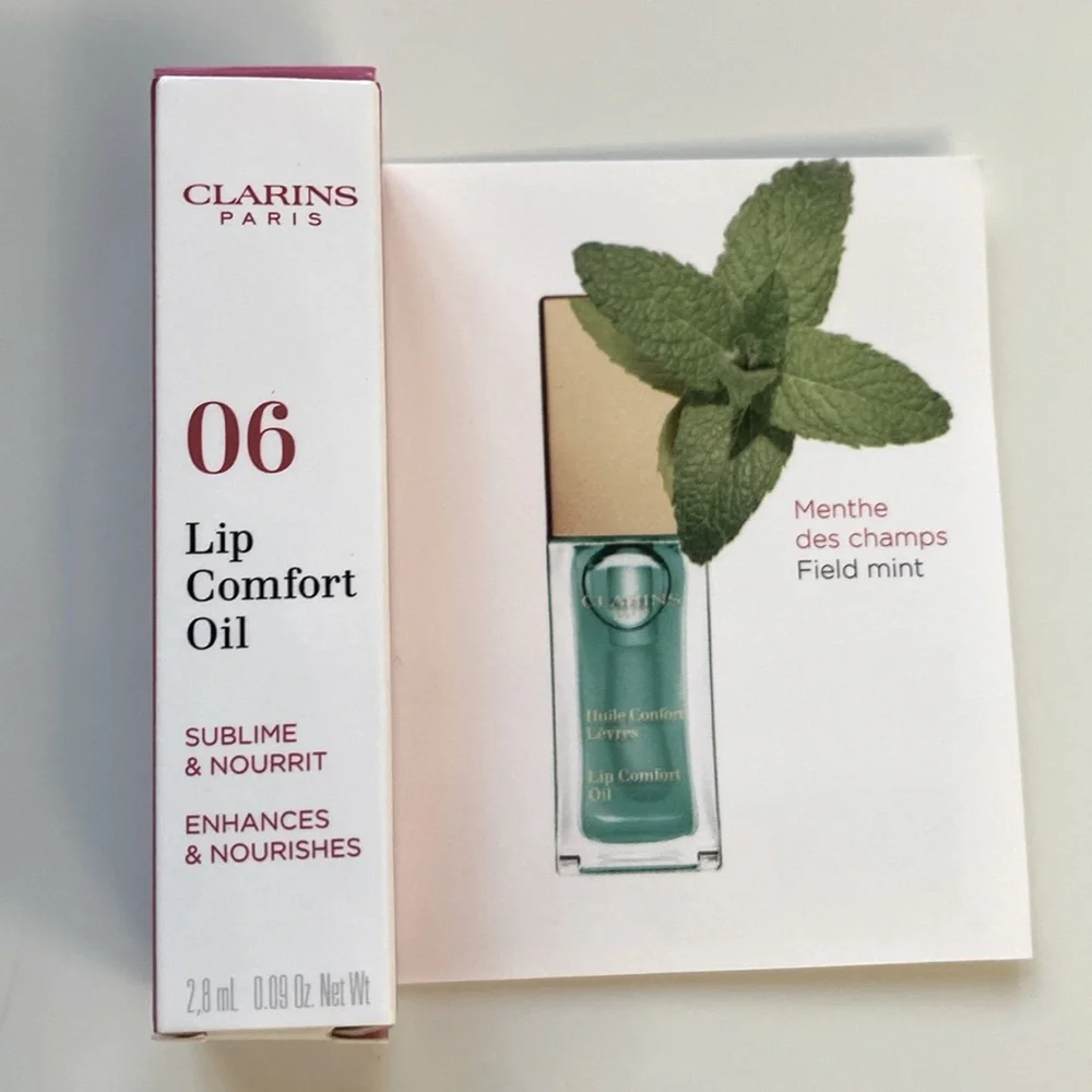 Clarins Lip Comfort‎ Oil 06 - Field Mint 2,8mL/0.9oz, MINI Size, New in Box